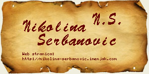 Nikolina Šerbanović vizit kartica